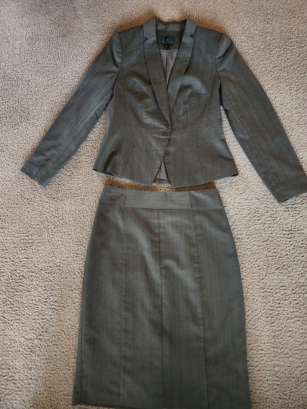 Worthington Women's Brown Tailored Blazer & Skirt Suit